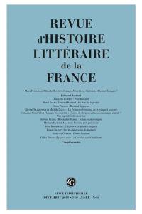 Revue d'histoire littéraire de la France, n° 4 (2018). Edmond Rostand