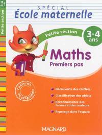 Maths, petite section, 3-4 ans : premiers pas