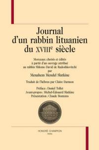 Journal d'un rabbin lituanien du XVIIIe siècle