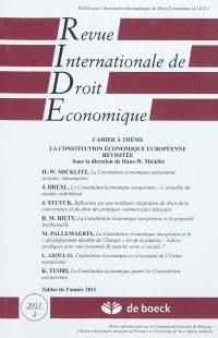 Revue internationale de droit économique, n° 4 (2011). La constitution économique européenne revisitée