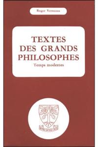 Textes des grands philosophes : temps modernes
