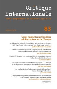 Critique internationale, n° 83. Corps migrants aux frontières méditerranéennes de l'Europe