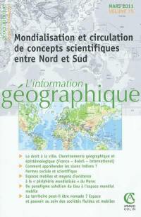 Information géographique (L'), n° 75-1. Mondialisation et circulation de concepts scientifiques entre Nord et Sud