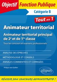 Animateur territorial : animateur territorial principal de 2e et de 1re classe, catégorie B, tout en 1 : tous les concours et examens professionnels