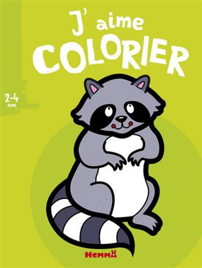 J'aime colorier, 2-4 ans : raton laveur