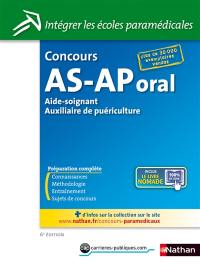 Concours AS-AP : aide-soignant, auxiliaire de puériculture : oral
