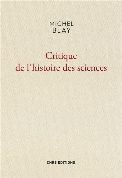 Critique de l'histoire des sciences