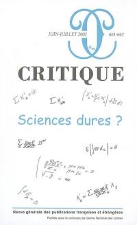 Critique, n° 661. Sciences dures ?