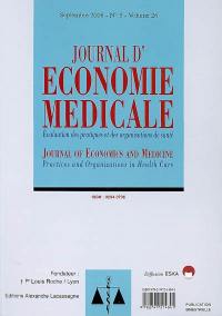 Journal d'économie médicale : évaluation des pratiques et des organisations de santé, n° 26, 5
