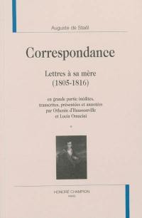 Correspondance : lettres à sa mère (1805-1816) : en grande partie inédites