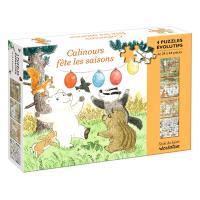 Calinours fête les saisons : 4 puzzles évolutifs de 24 à 64 pièces