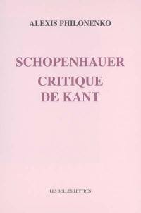 Schopenhauer, critique de Kant