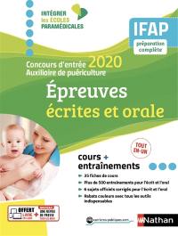 Concours d'entrée auxiliaire de puériculture 2020 : épreuves écrites et orale : IFAP, préparation complète