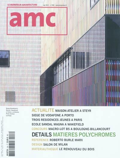 AMC, le moniteur architecture, n° 206. Détails : matières polychromes