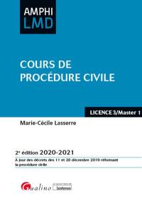 Cours de procédure civile : licence 3-master 1 : 2020-2021
