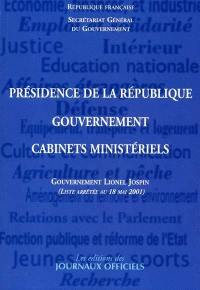 Présidence de la République, gouvernement et cabinets ministériels : gouvernement Edith Cresson
