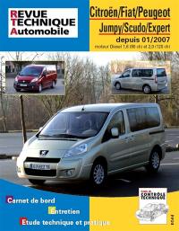 Revue technique automobile. Citroën Jumpy, Fiat Scudo, Peugeot Expert depuis 01-2007 : moteur diesel 1,6 (90 ch) et 2,0 (120 ch)
