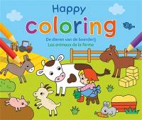 Happy coloring : les animaux de la ferme. Happy coloring : de dieren van de boerderij