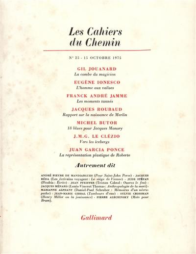 Cahiers du chemin (Les), n° 25