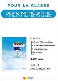 Latitudes 2, méthode de français A2-B1 : pour TBI et vidéoprojection : pack numérique pour la classe