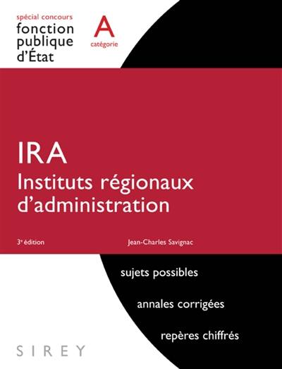 IRA : instituts régionaux d'administration : catégorie A