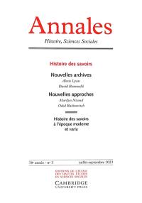Annales, n° 3 (2023). Histoire des savoirs