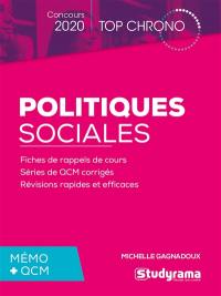 Politiques sociales, mémo + QCM : concours 2020