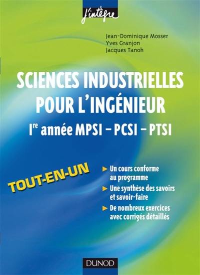 Sciences industrielles pour l'ingénieur, 1re année MPSI-PCSI-PTSI