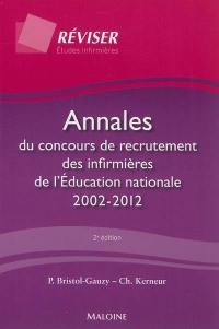 Annales du concours de recrutement des infirmières de l'Education nationale 2002-2012