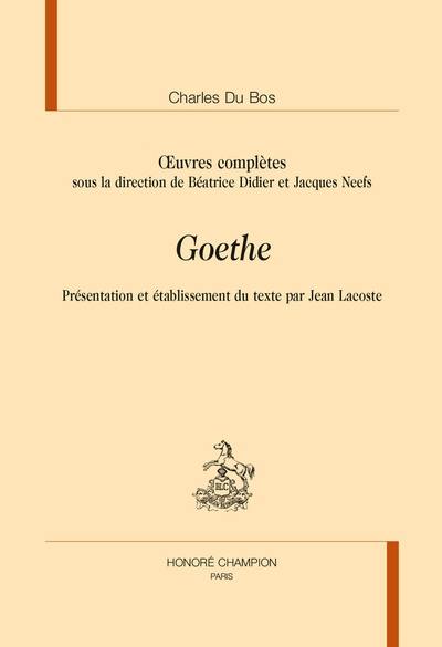 Oeuvres complètes. Goethe