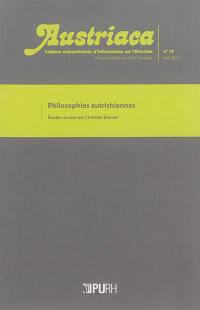 Austriaca, n° 78. Philosophies autrichiennes
