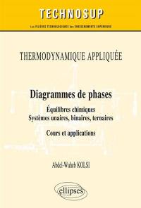 Thermodynamique appliquée : diagrammes de phases, équilibres chimiques, systèmes unaires, binaires, ternaires : cours et applications