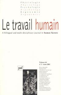 Travail humain (Le), n° 1 (2001)