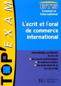 L'écrit et l'oral de commerce international : BTS commerce international