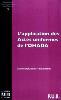 L'application des actes uniformes de l'OHADA