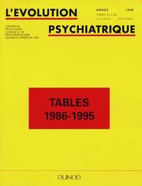 L'évolution psychiatrique : tables 1986-1997