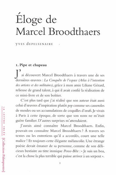 Eloge de Marcel Broodthaers
