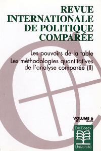Revue internationale de politique comparée, n° 2 (1999). Les pouvoirs de la table
