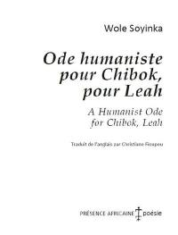 Ode humaniste pour Chibok, pour Leah. A humanist ode for Chibok, Leah