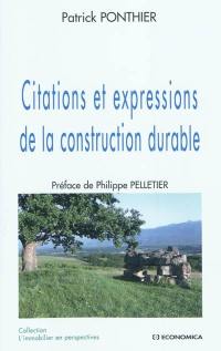 Citations et expressions de la construction durable