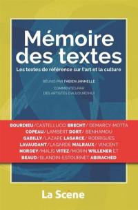 Mémoire des textes : les textes de référence sur l'art et la culture