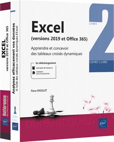 Excel (versions 2019 et Office 365) : apprendre et concevoir des tableaux croisés dynamiques : coffret 2 livres