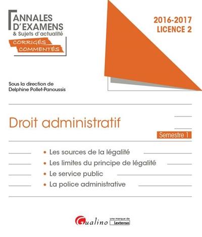 Droit administratif : licence 2 semestre 1 : 2016-2017