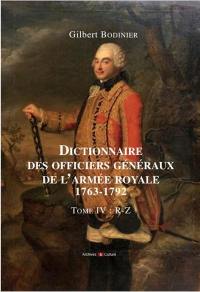 Dictionnaire des officiers généraux de l'armée royale, 1763-1792. Vol. 4. P-Z