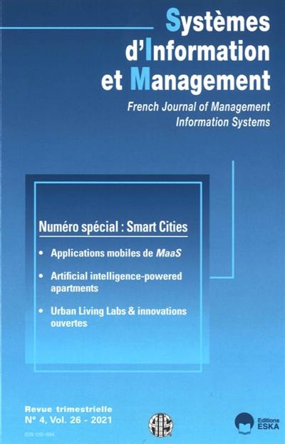 Systèmes d'information et management, n° 4 (2021). Smart cities