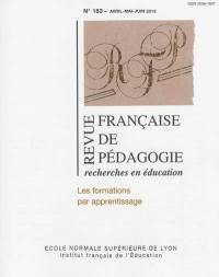 Revue française de pédagogie, n° 183. Les formations par apprentissage
