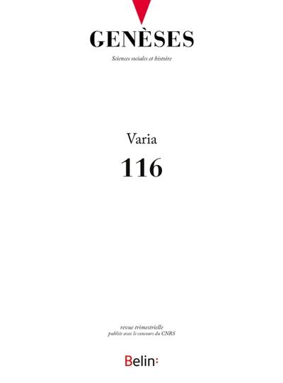 Genèses, n° 116. Varia