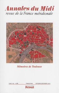 Annales du Midi, n° 288. Mémoires de Toulouse