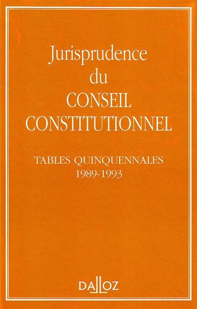 Jurisprudence du Conseil constitutionnel : tables quinquennales