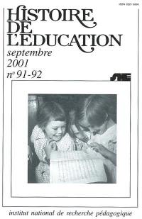 Histoire de l'éducation, n° 91-92. Bibliographie d'histoire de l'éducation française : titres parus au cours de l'année 1998 et suppléments des années antérieures